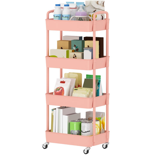 Sywhitta chariot face avant rose montrant rangement compact et accessible
