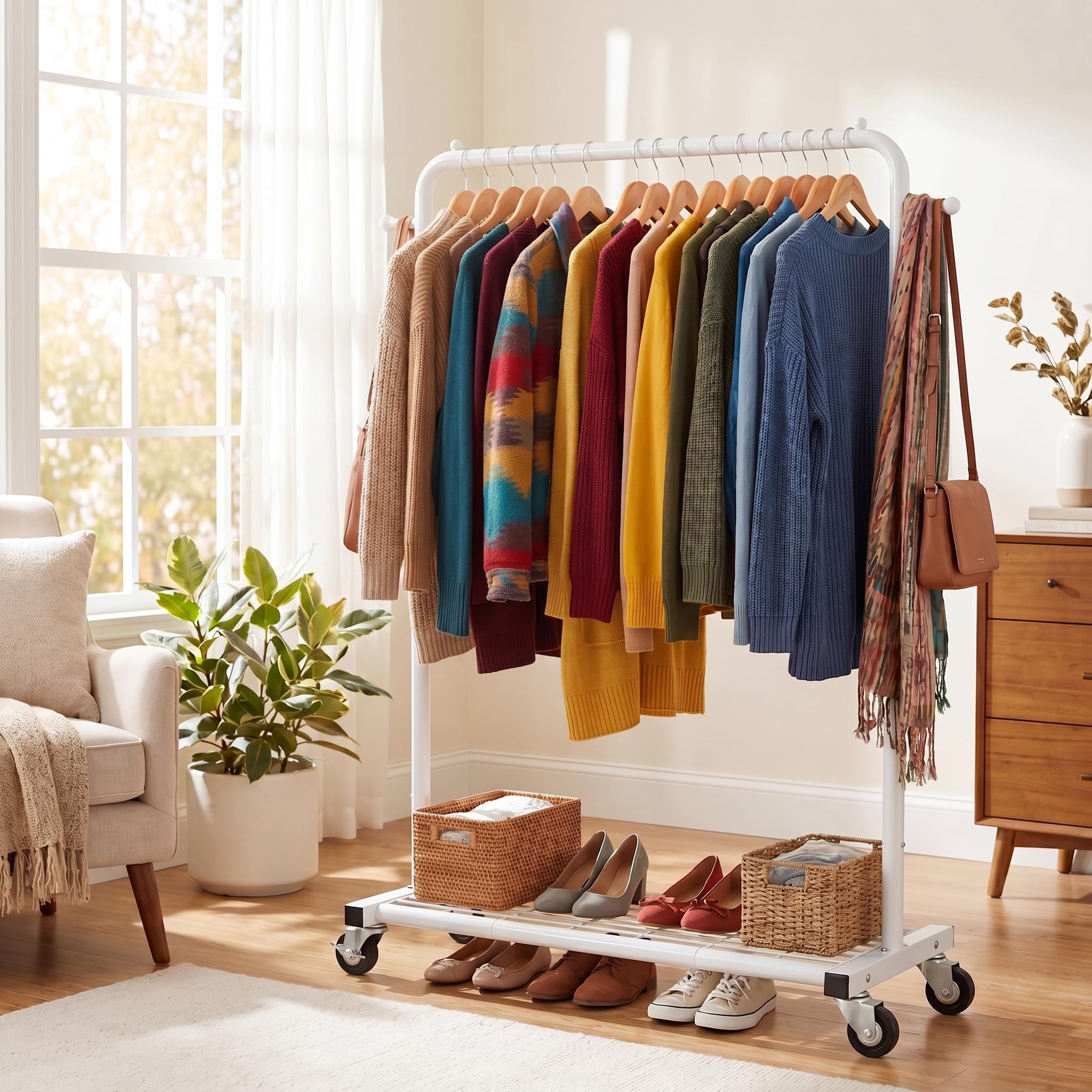 Sywhitta portant installé dans une chambre, look moderne et pratique