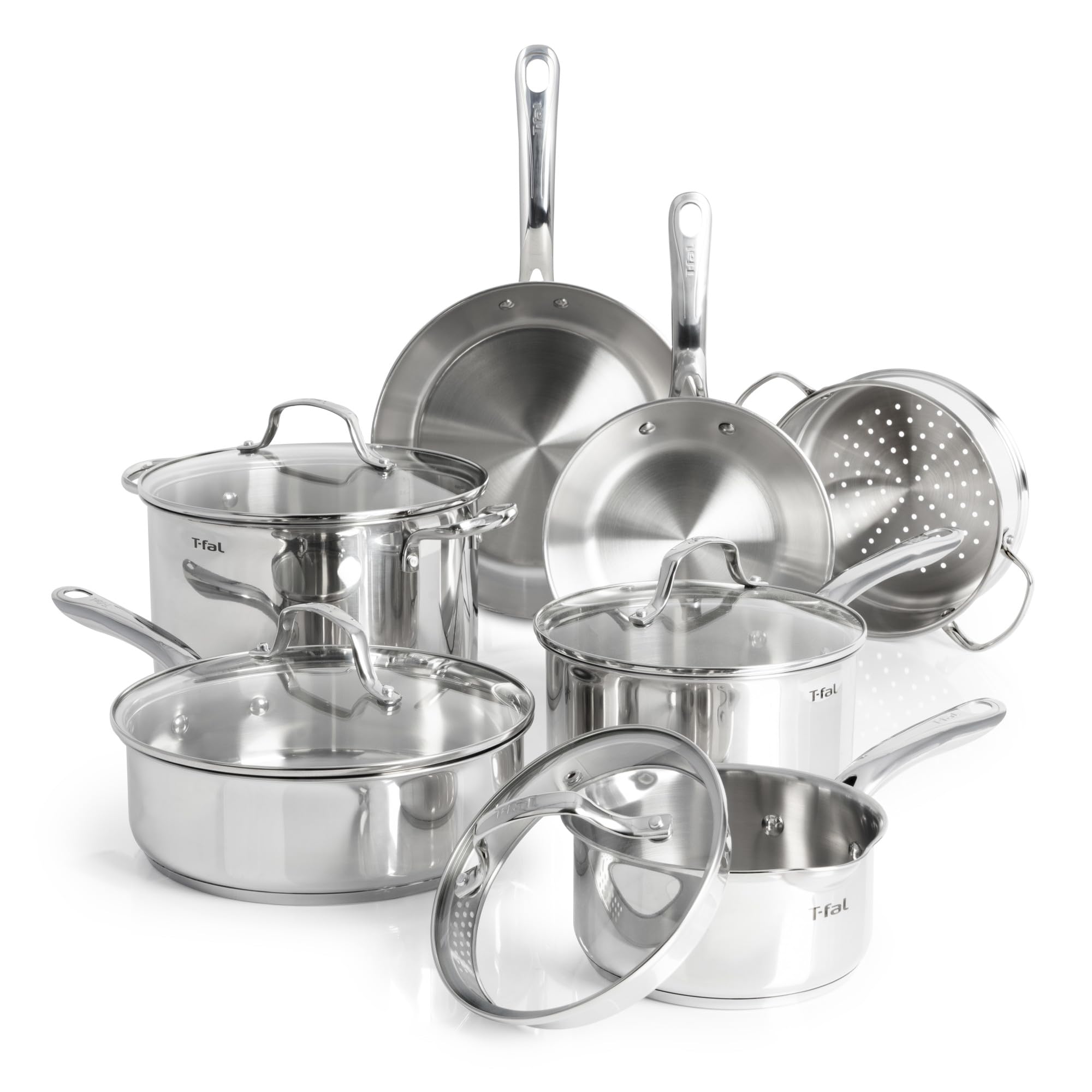 T-fal vue d'ensemble du set 11 pièces montrant polyvalence et gain de place