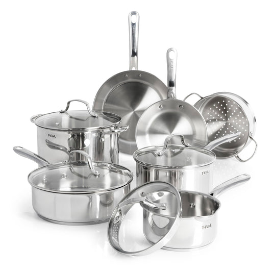 T-fal vue d'ensemble du set 11 pièces montrant polyvalence et gain de place