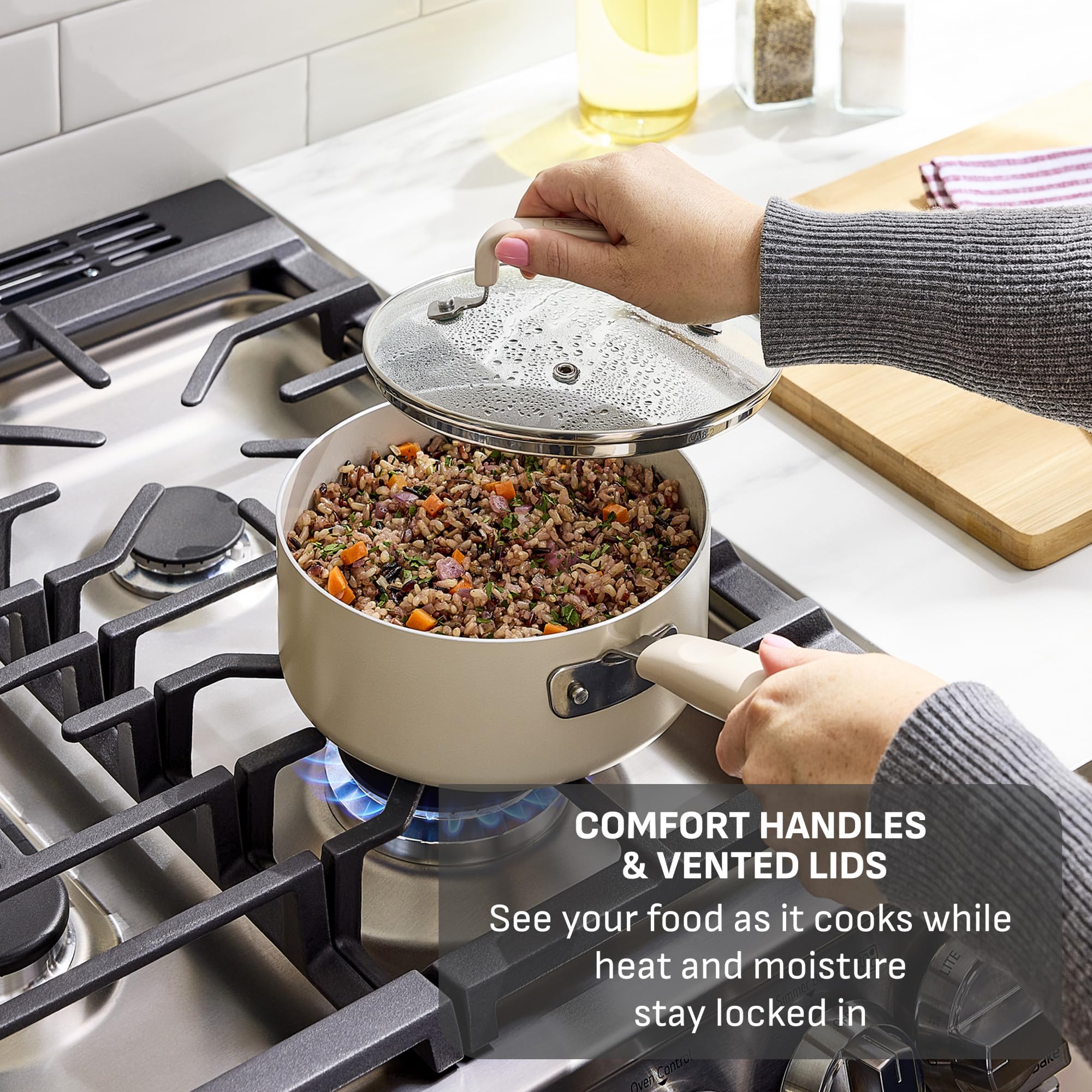 T-fal faitout 5 qt rempli d'ingrédients illustrant cuisson mijotée homogène