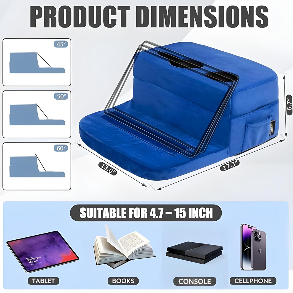 TabCouchCaddy côte à côte avec une tablette montre compatibilité 15 pouces