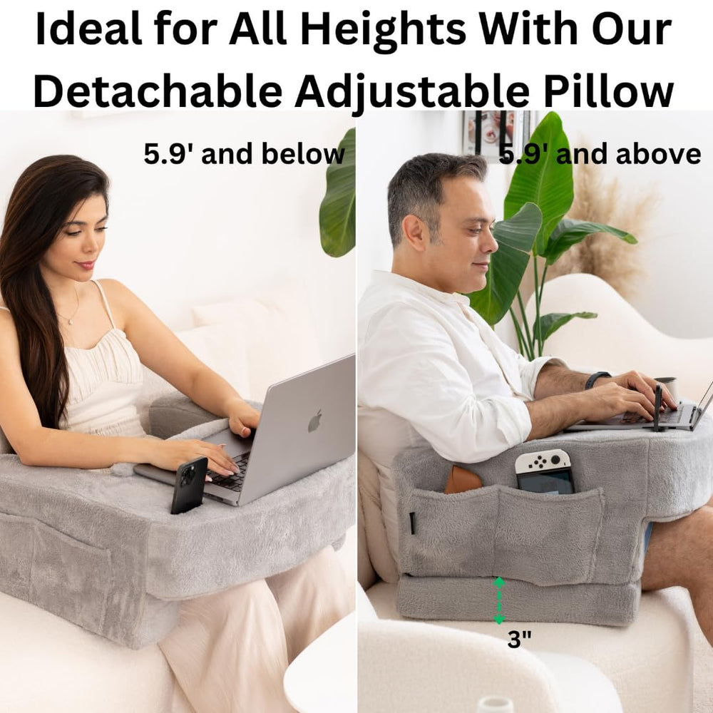 TabCouchCaddy échelle de taille montrant dimensions et proportion pratique