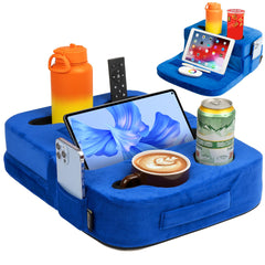 TabCouchCaddy gros plan insert gobelet rigide protège contre renversements
