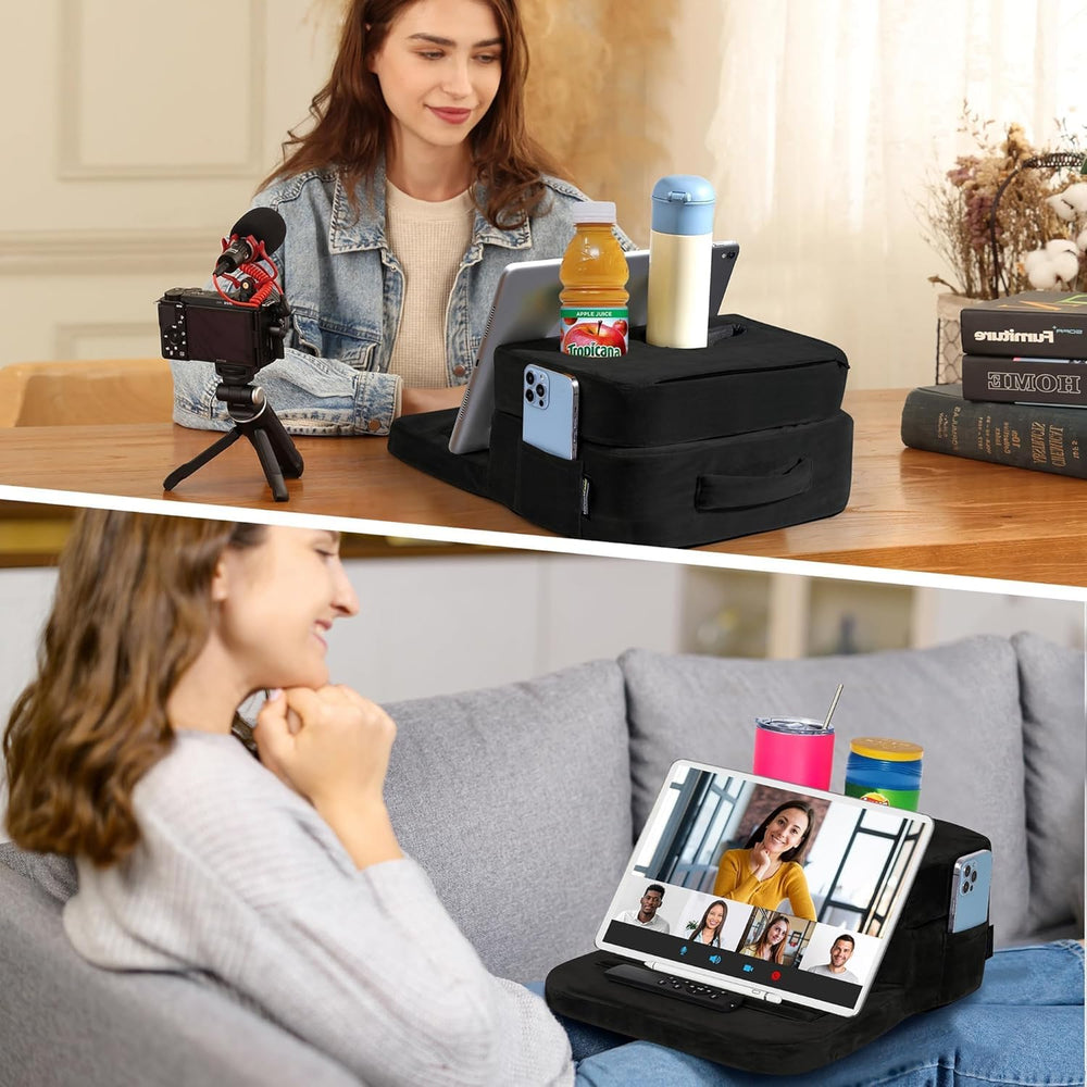 TabCouchCaddy poches ouvertes pour télécommande et téléphone rangement sûr