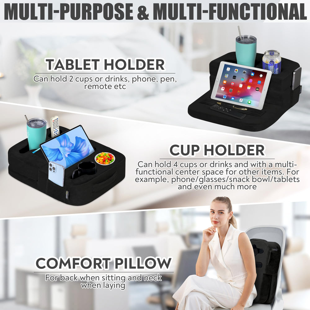 TabCouchCaddy en situation canapé boissons tablette à portée