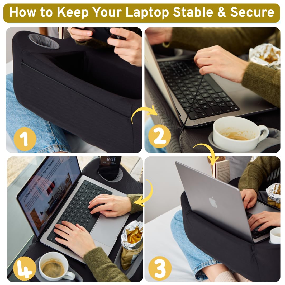 TabCouchCaddy utilisé en jeu sur canapé offrant posture stable et accès rapide