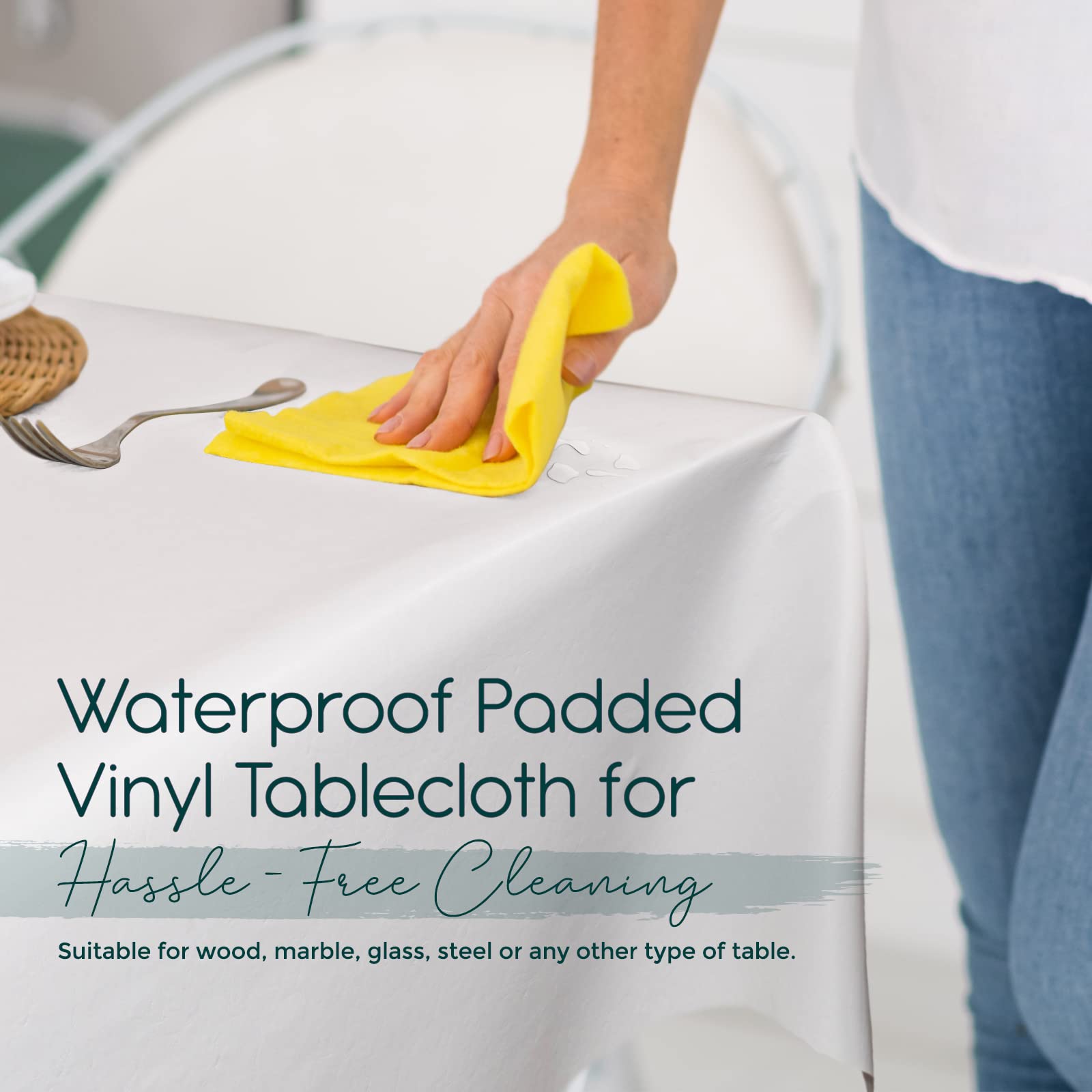 tablecloths by design dos en flanelle protégeant la table