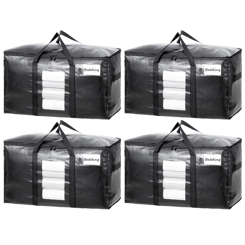 TAILI vue de face pack de 4 sacs noirs robustes, stockage pratique