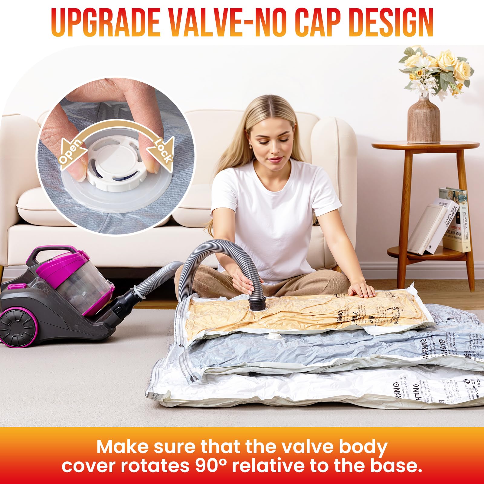 TAILI sac compressé contenant une couette, gain d'espace visible