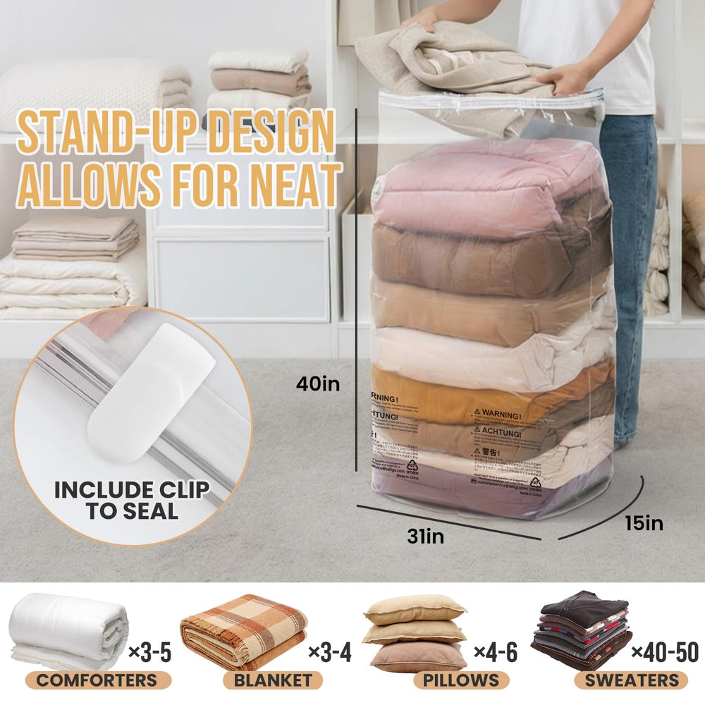 TAILI sac debout en cours de remplissage facilitez le rangement de couettes