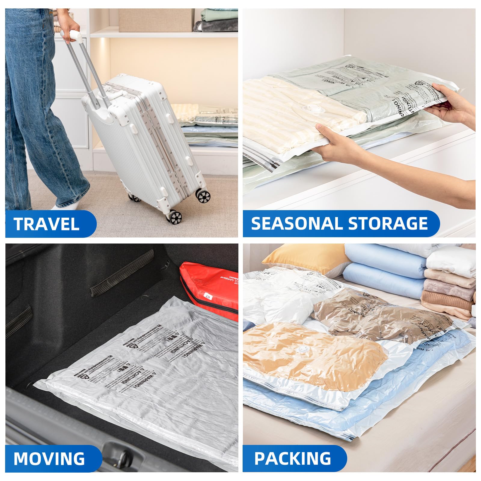 TAILI valise optimisée avec sacs compressés pour voyageen