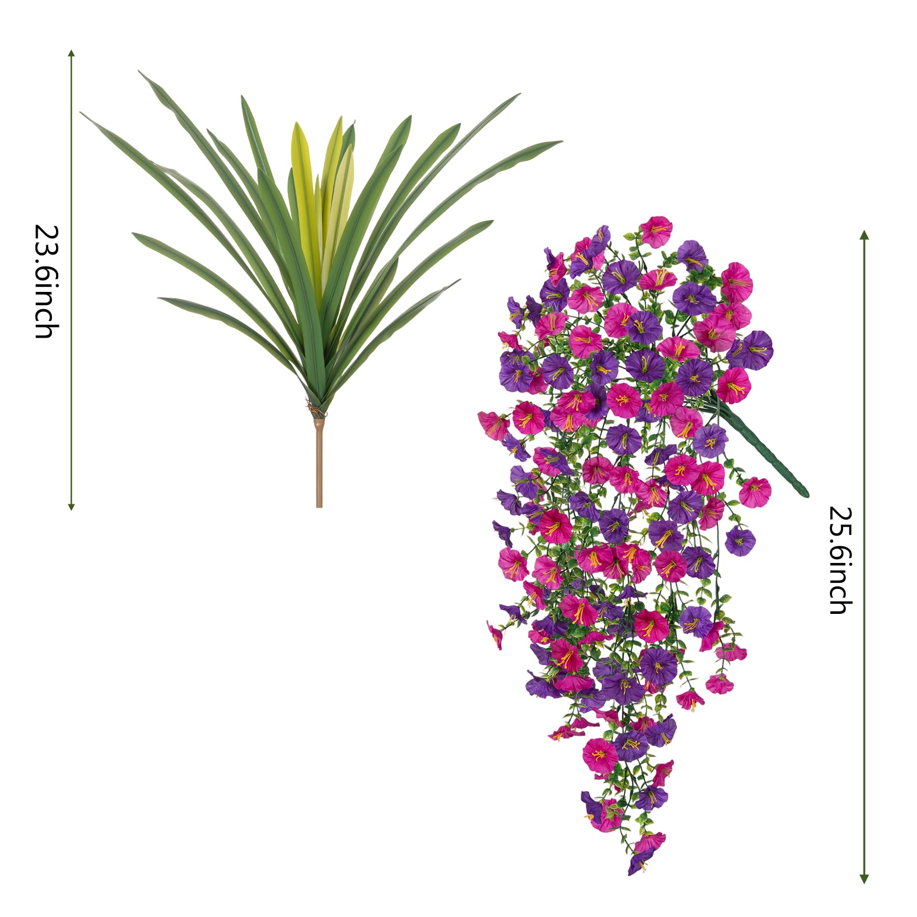 TakeArt fleurs en jardinière extérieure résistantes aux intempéries