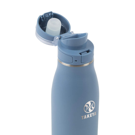 Takeya Traveler bouchon flip-lock fermé illustrant sécurité anti-fuite