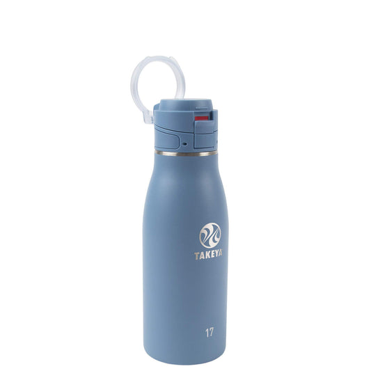 Takeya Traveler face bleustone montrant design élégant et prise facile