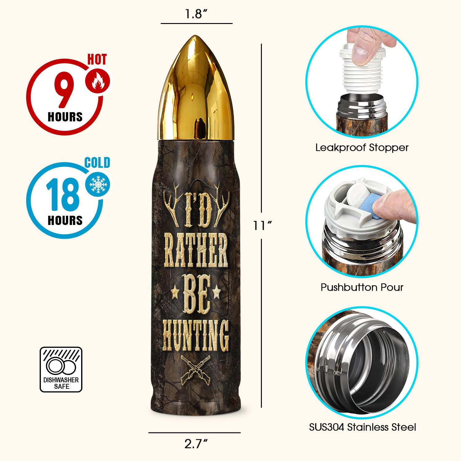 TAMUNBEE comparaison taille montrant 17oz adapté aux porte‑gobelets de voiture