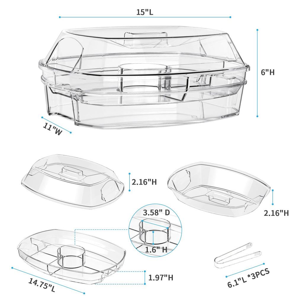 Tangyinus intérieur à quatre compartiments pour organiser fromages, fruits et sushis