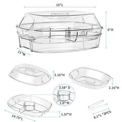 Tangyinus intérieur à quatre compartiments pour organiser fromages, fruits et sushis