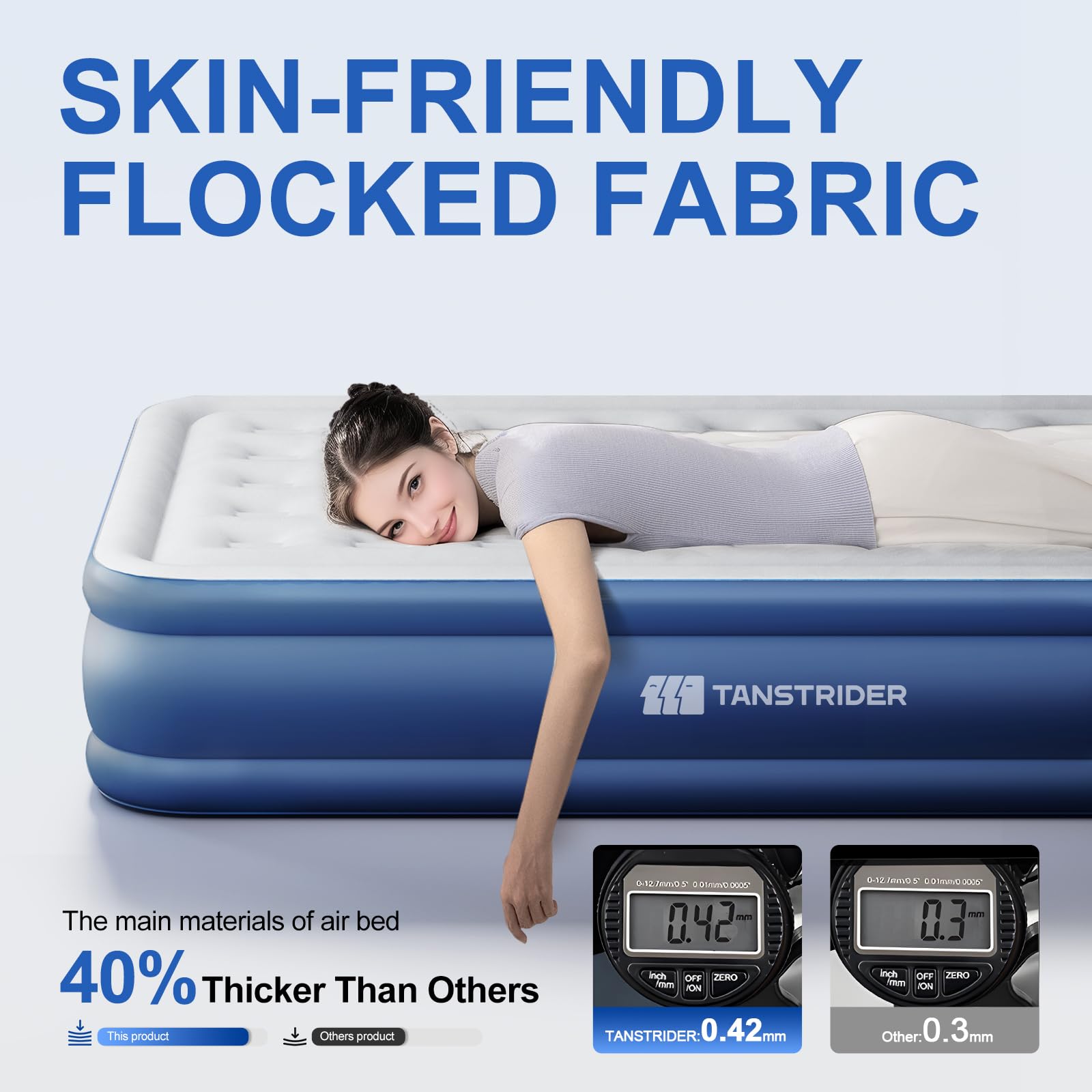 TANSTRIDER profil du matelas 18 pouces pour meilleure élévation et confort