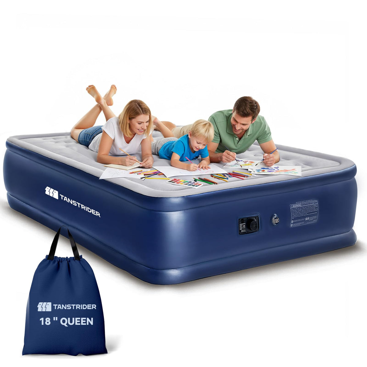 TANSTRIDER vue avant du matelas queen montrant la surface prête à dormir