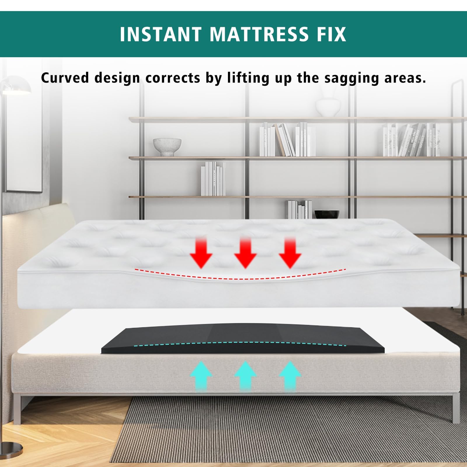 TANYOO installation sous matelas illustrant gain de soutien immédiat