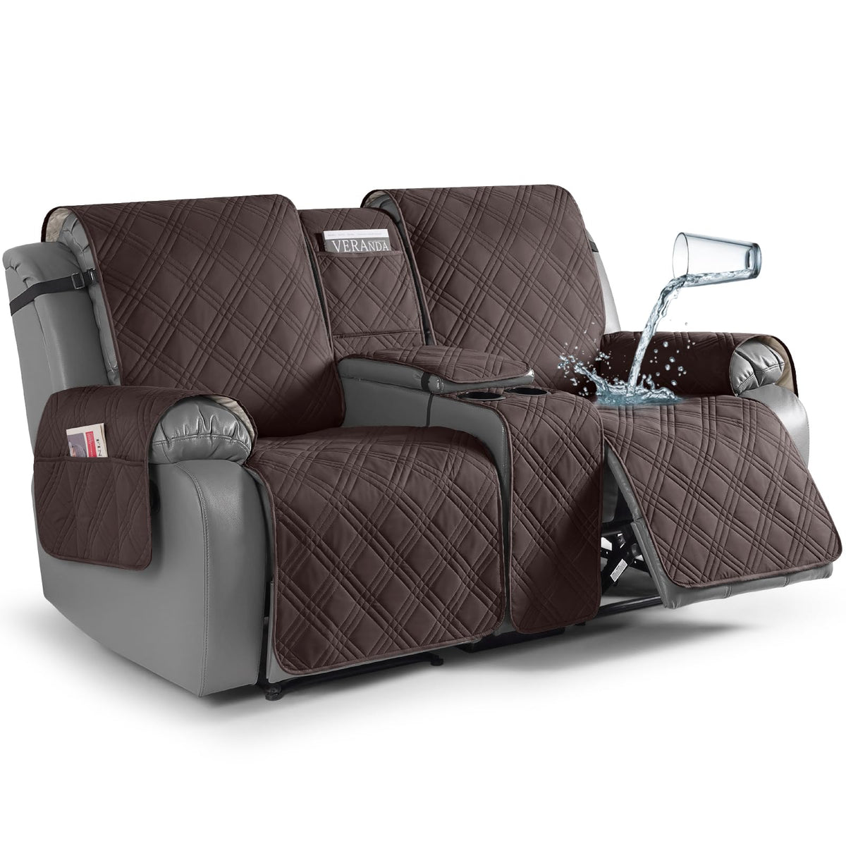 TAOCOCO vue avant de la housse loveseat chocolat protège élégamment