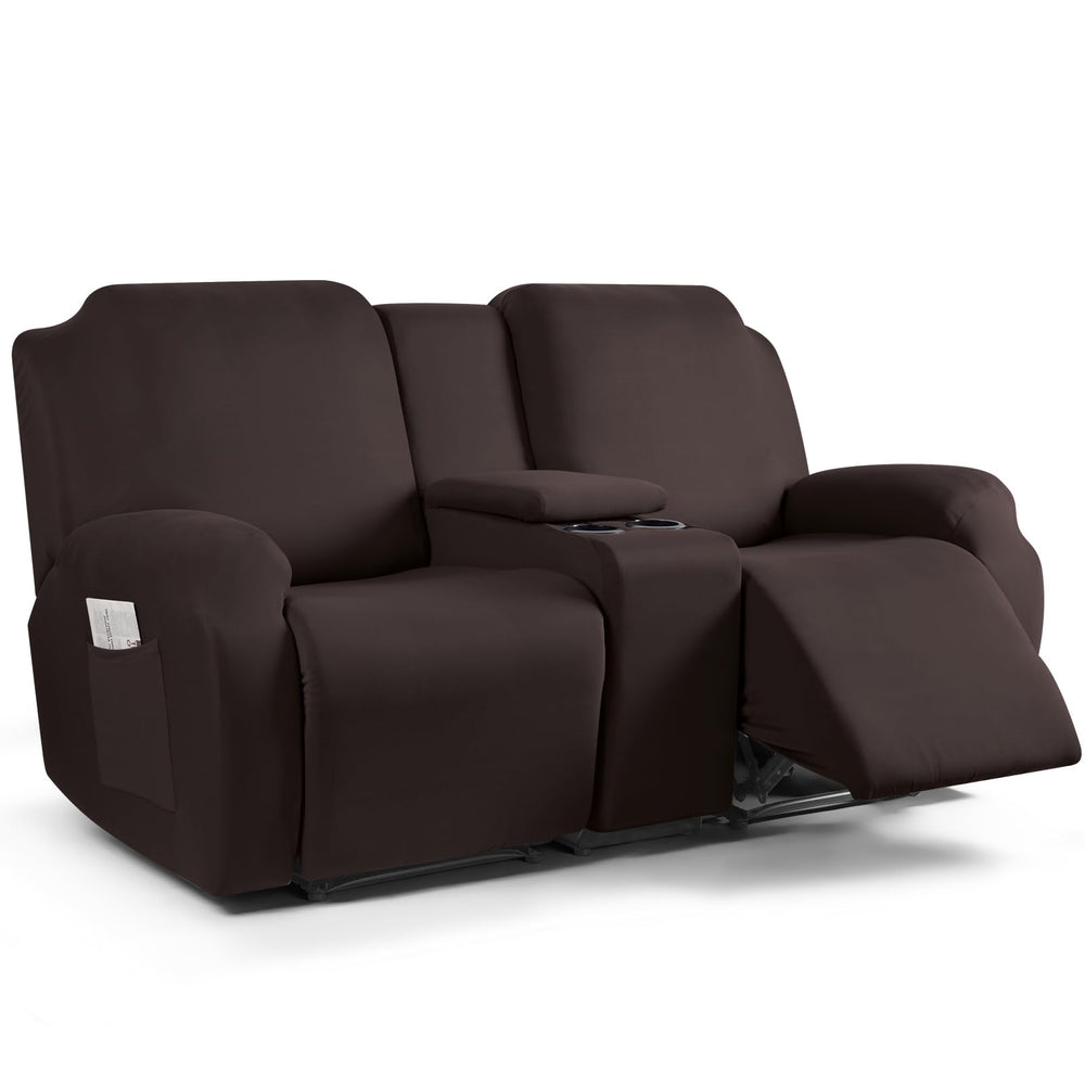 TAOCOCO vue de face de la housse pour loveseat avec console, protection élégante
