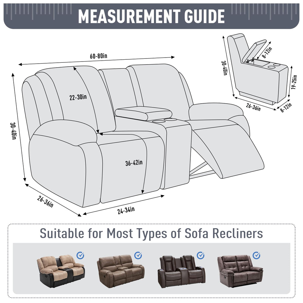 TAOCOCO comparaison taille montrant ajustement pour loveseat 65–80 pouces