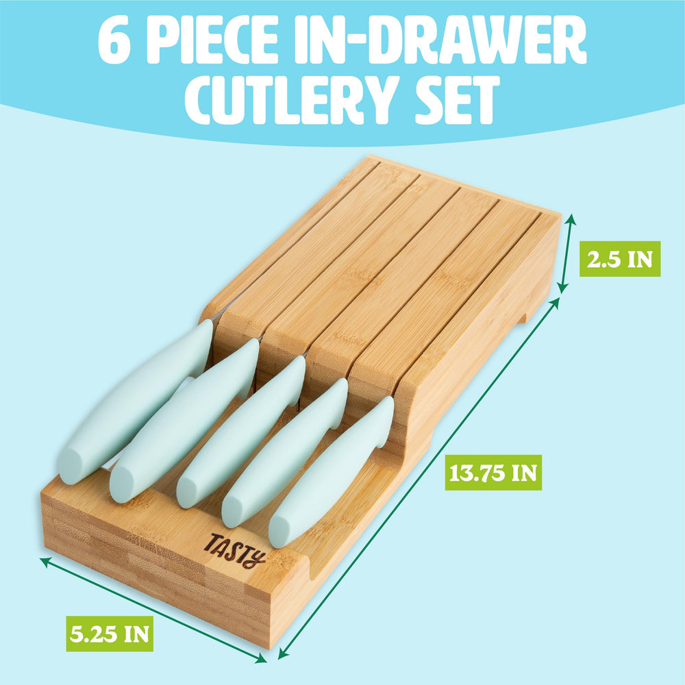 Tasty comparaison taille échelles montrant dimensions des couteaux pratiques