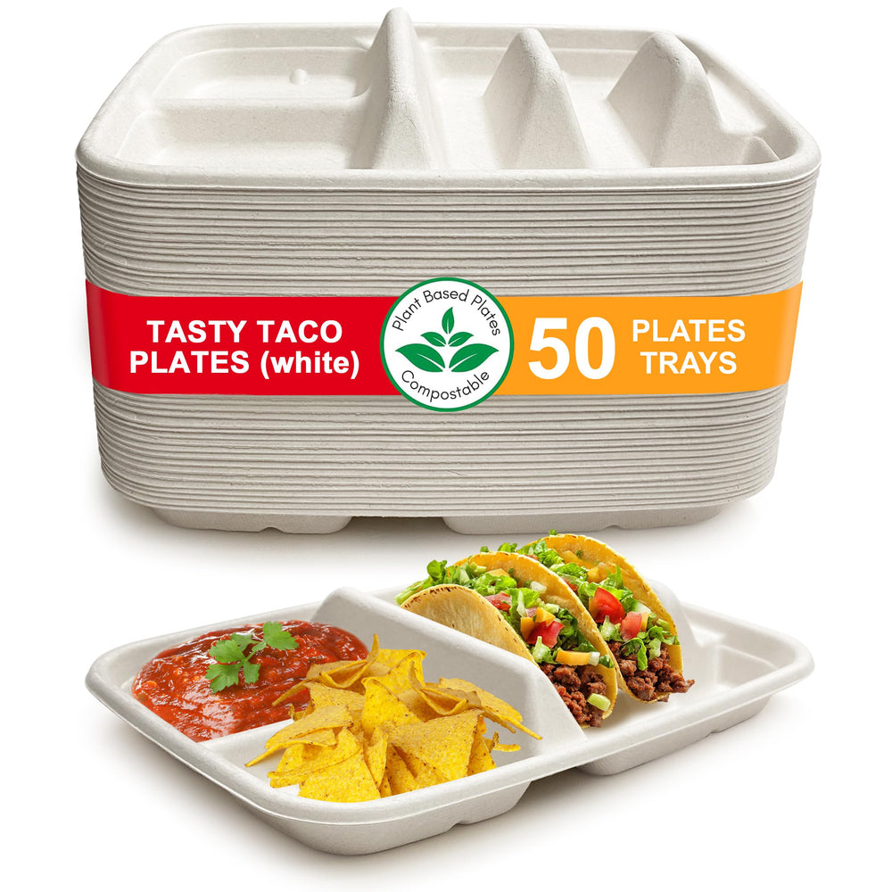 Tasty Taco assiette face avant montrant les compartiments et présentation soignée