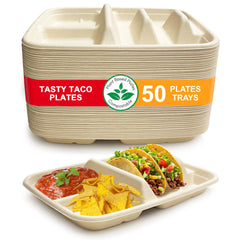 Tasty Taco assiette face avant montrant deux compartiments et rangement pratique