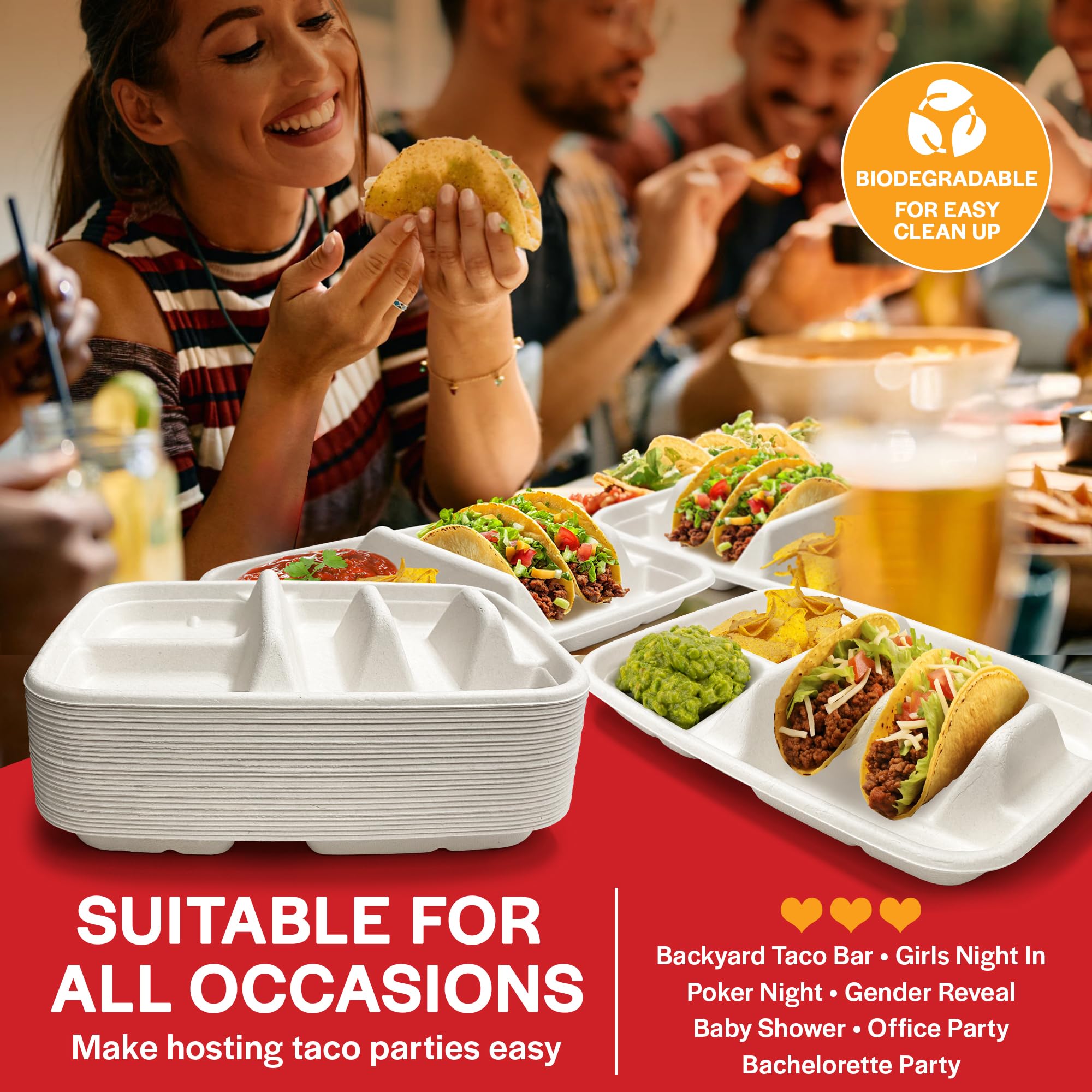 Tasty Taco texture du papier biodégradable montrant qualité et robustesse