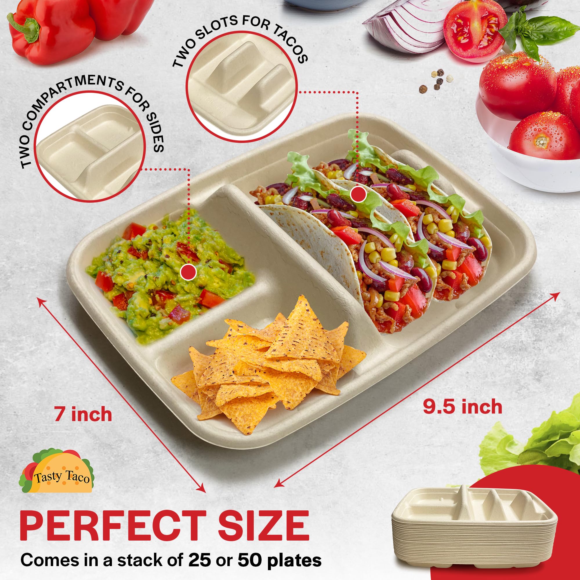 Tasty Taco texture papier compostable pour service écologique et robuste