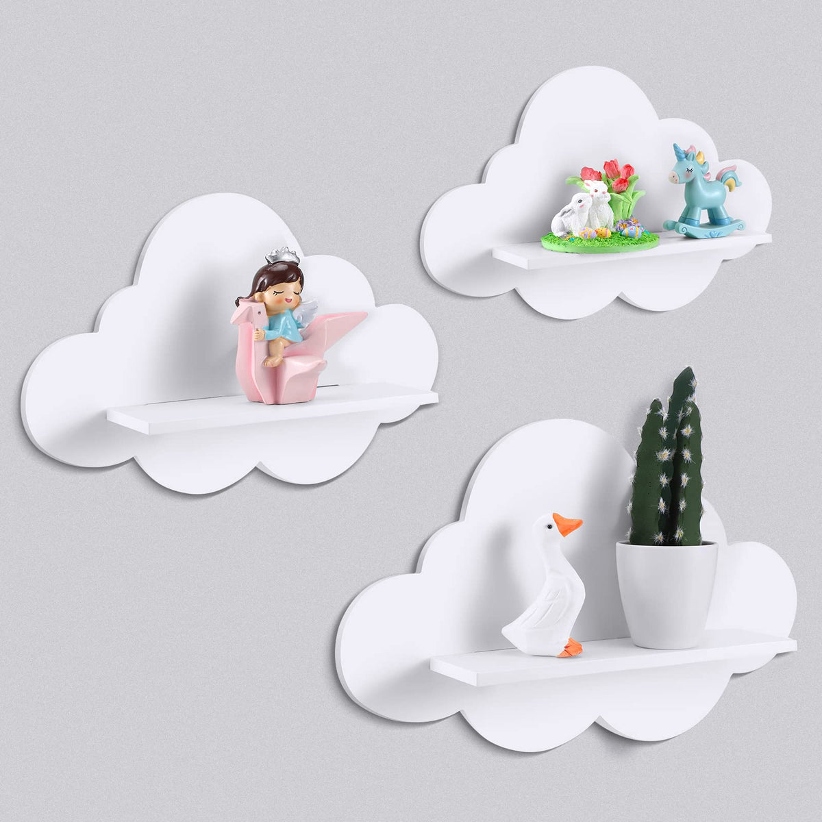 Tatuo étagère nuage face montrant design mignon et gain d'espace