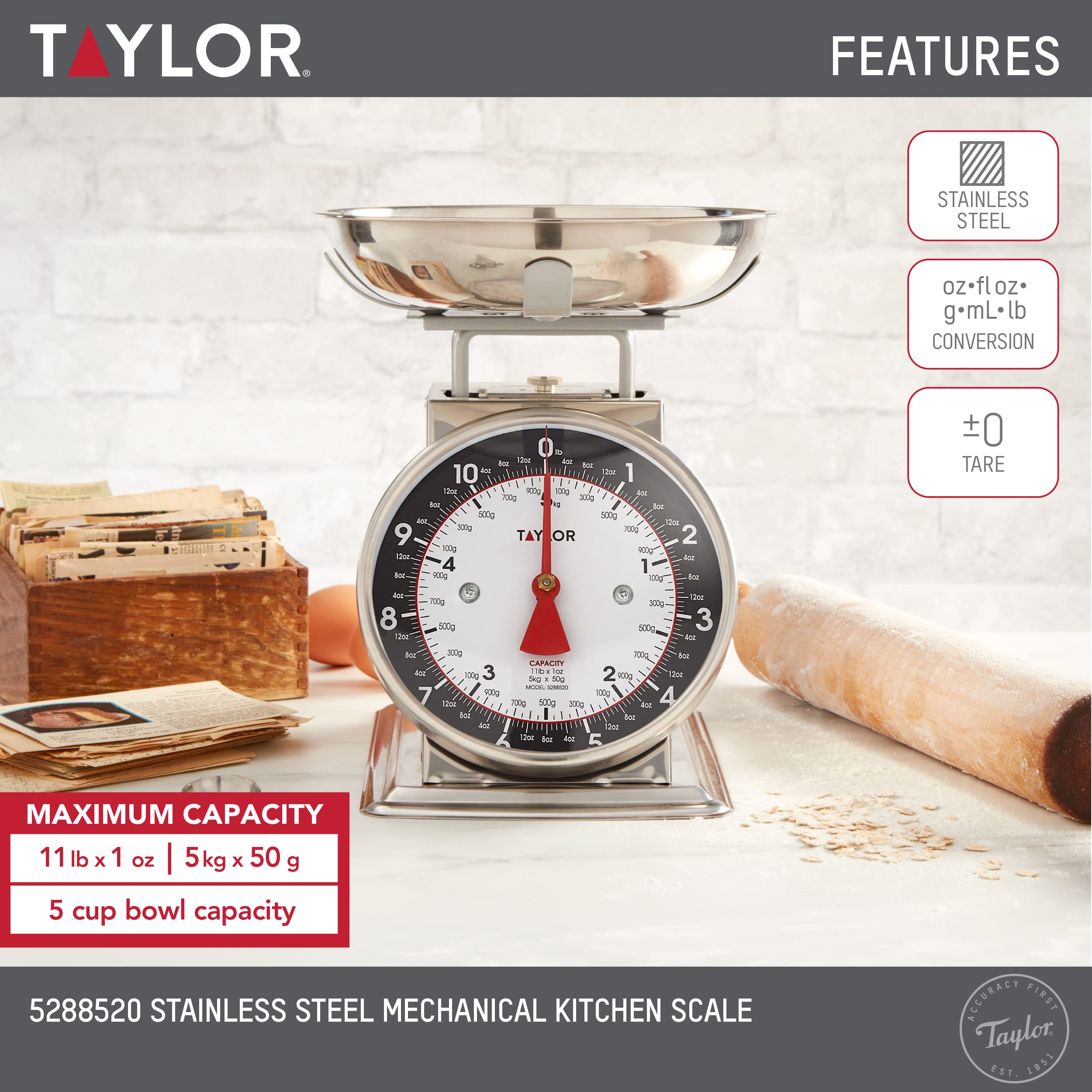 Taylor gros plan du cadran analogique lisible pour suivre recettes