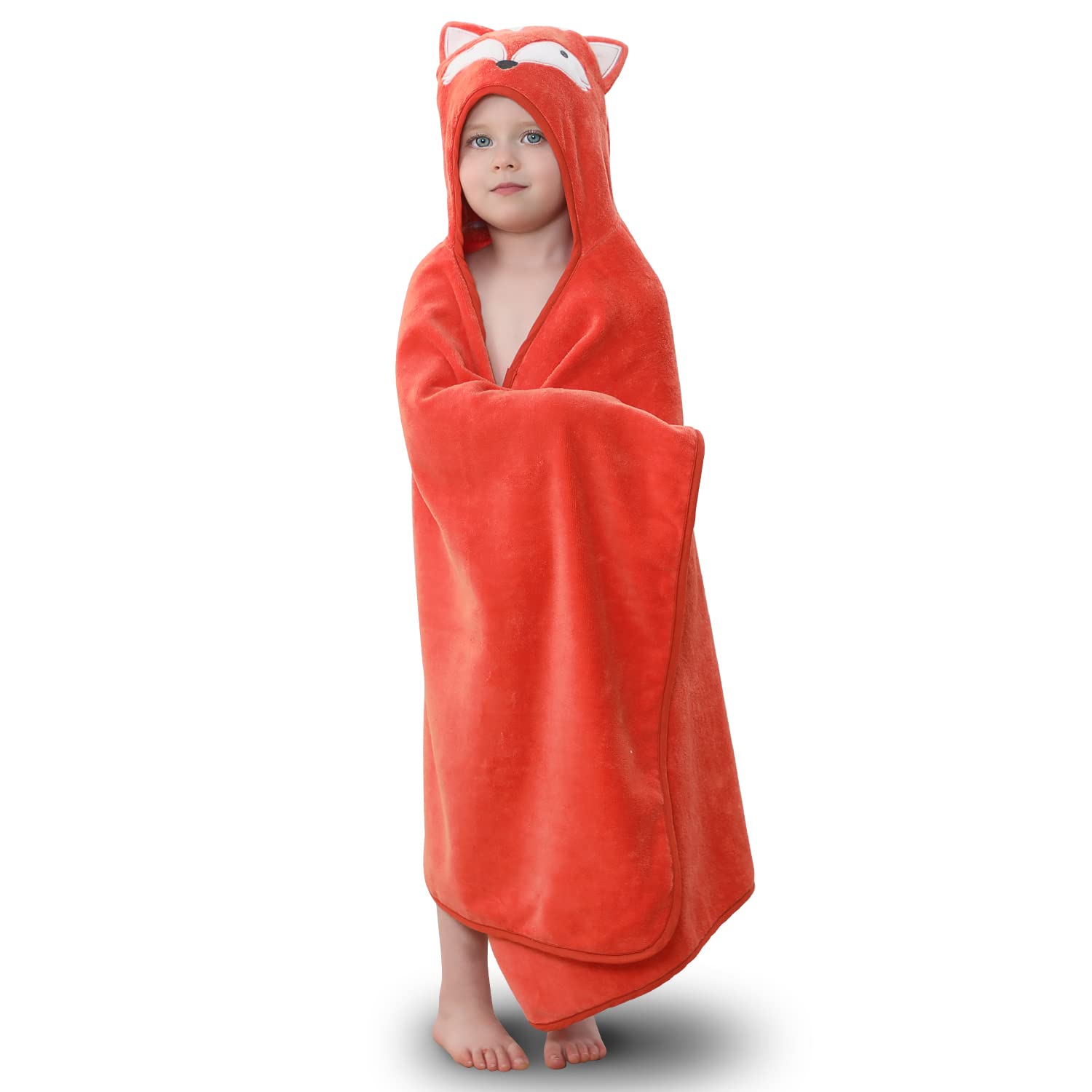TBEZY serviette capuche renard face avant, finition douce et pratique