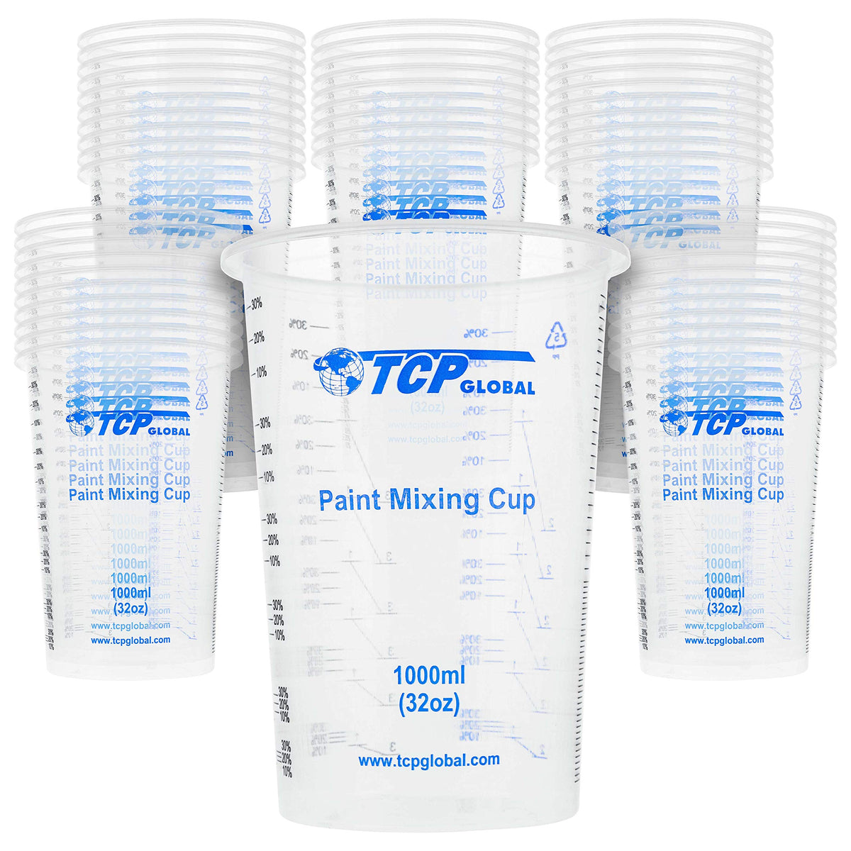 TCP Global gobelet 1000 ml face avant montrant capacité pratique