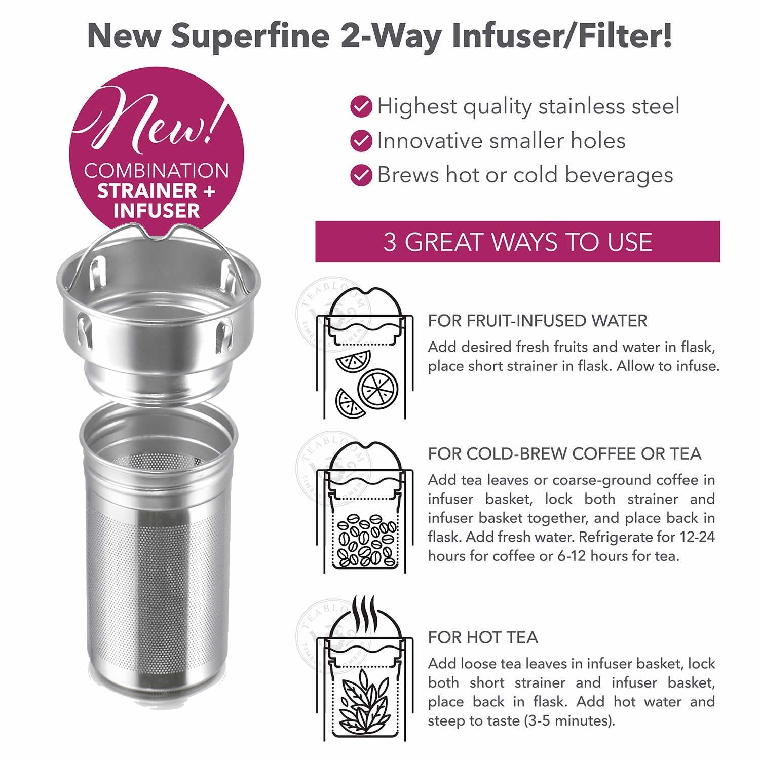Teabloom Cosmopolitan lors de la préparation de cold brew, extraction douce
