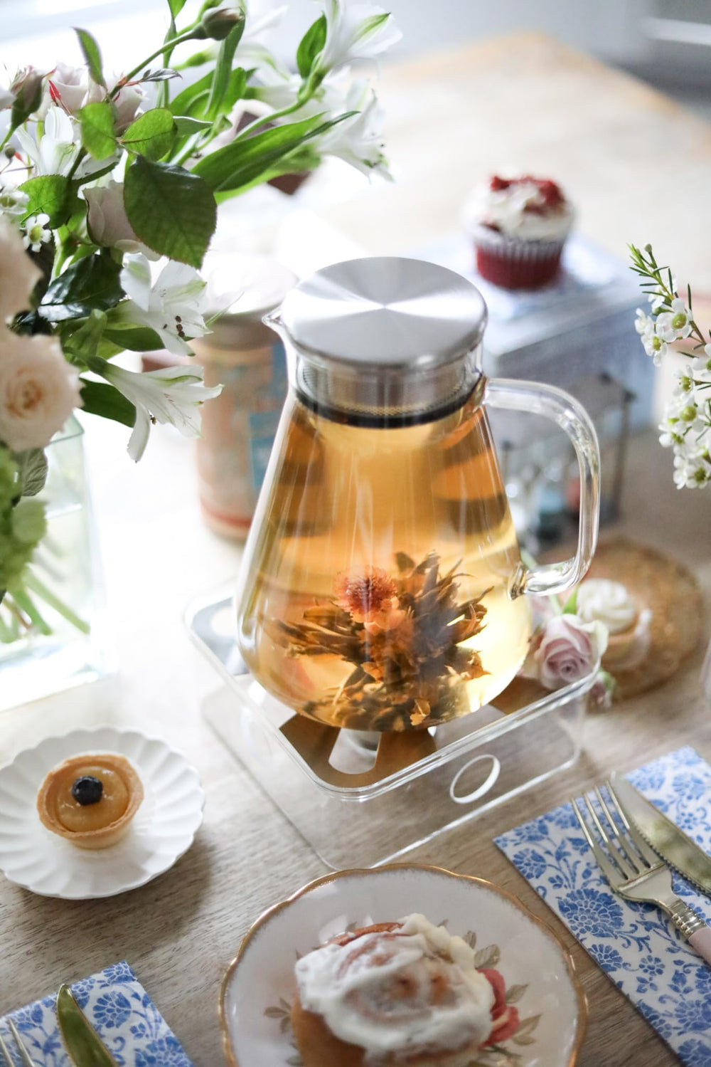 Teabloom couvercle filtre inox illustrant filtration sans résidus