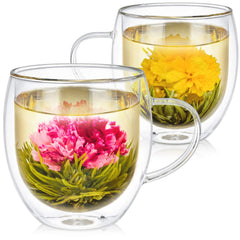 Teabloom face avant lot de deux mugs élégants et isolants pour dégustation visuelle