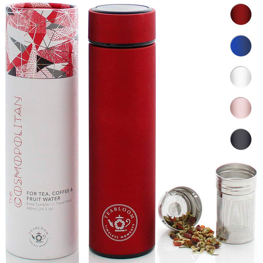 Teabloom vue de face Ruby Red, finition brossée et ergonomie élégante
