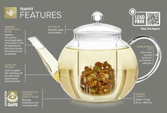 Teabloom poignée large et bec anti-goutte pour versement sûr et confortable