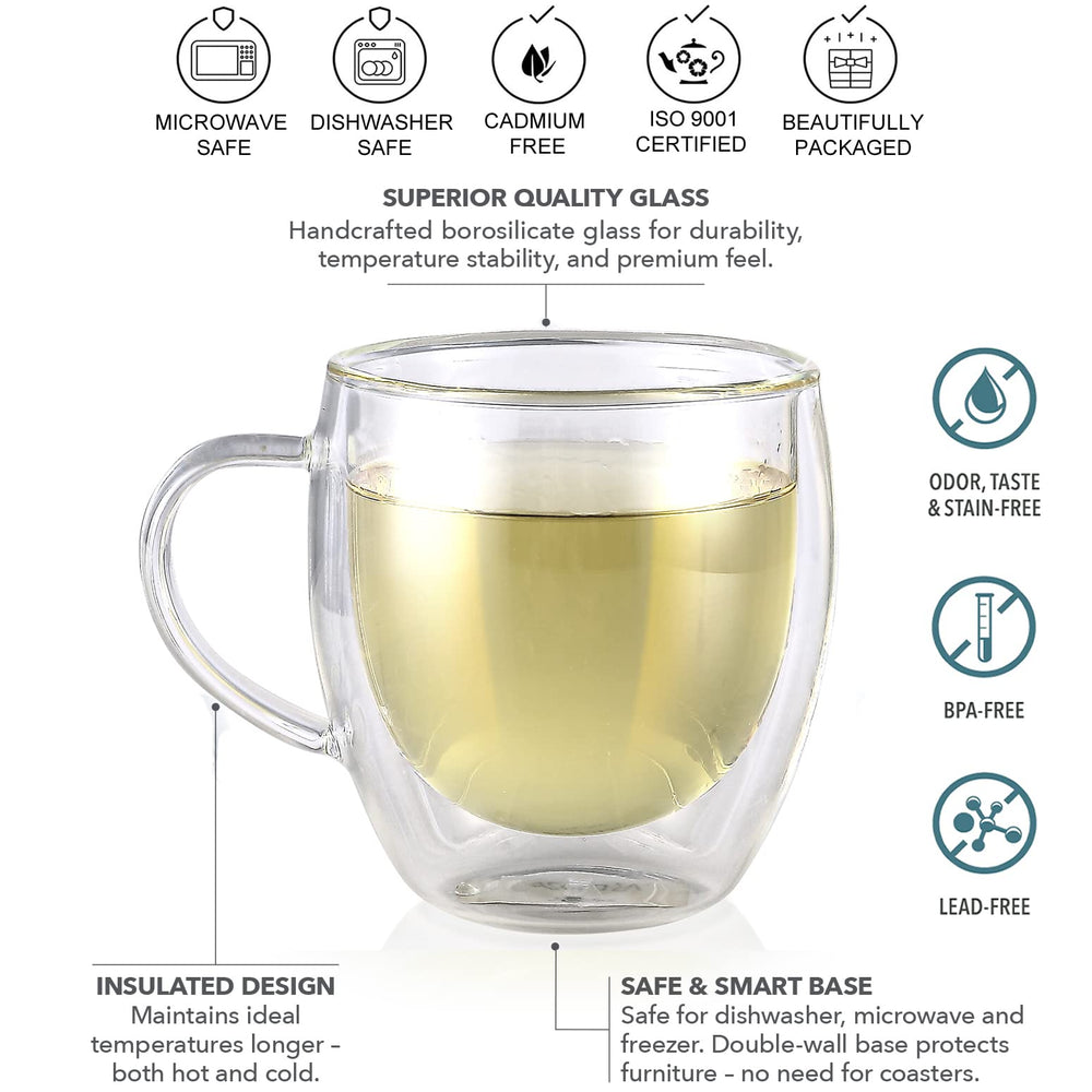 Teabloom comparaison avec une main montrant capacité 250 ml facile à tenir
