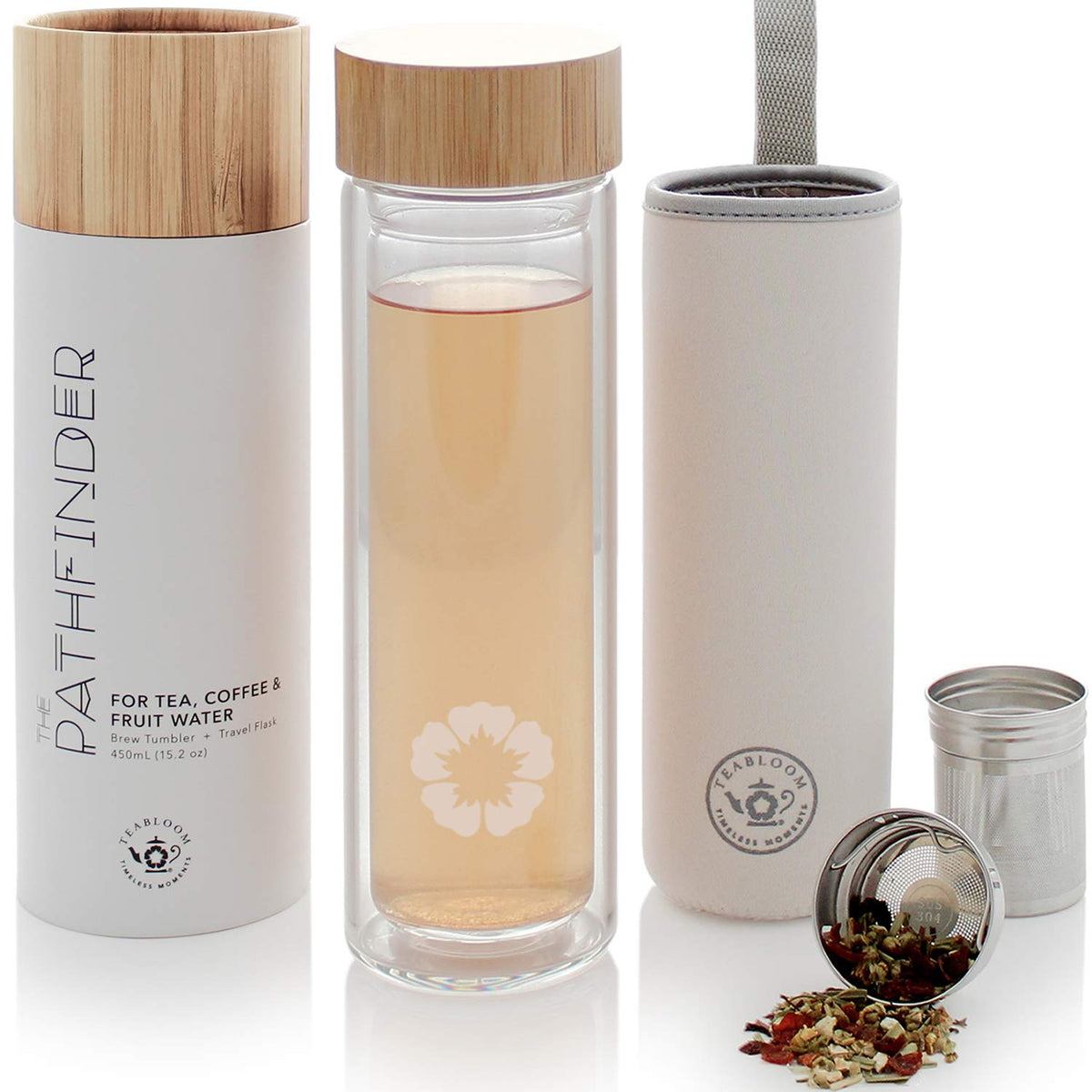 Teabloom The Pathfinder face avant montrant bouchon étanche et design élégant