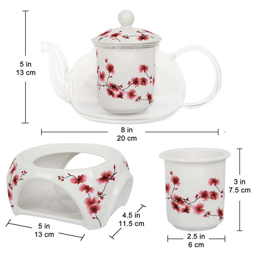 Teabloom théière en usage avec fleur de thé offrant spectacle visuel