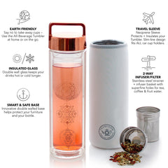Teabloom The Wayfarer paroi double en verre borosilicate, isolation et absence de condensation