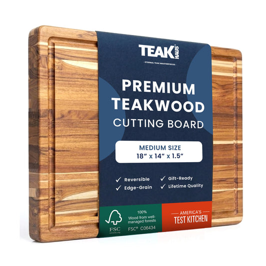 Planche Teakhaus vue de face montrant surface lisse et présentation soignée