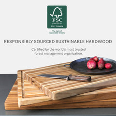 Teakhaus planche côté présentation réversible idéale pour servir des charcuteries