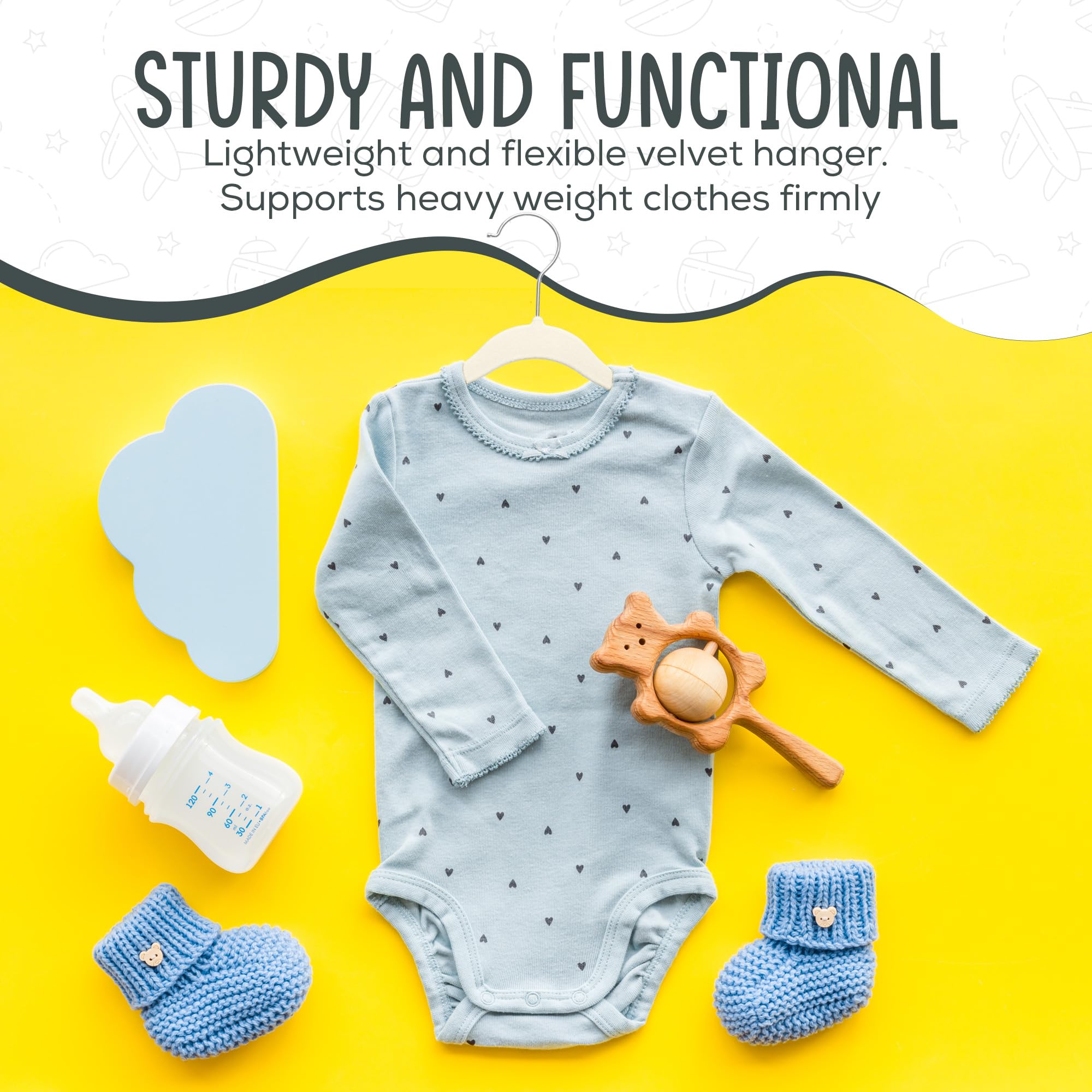 TechZoo cintres en usage pour vêtements bébé organisés visiblement