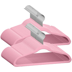 TechZoo pack 50 cintres velours rose, gain de place visible